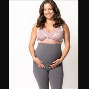 Tender Seasons Slate Grey Maternity Leggings XL Full Length Soft Pockets